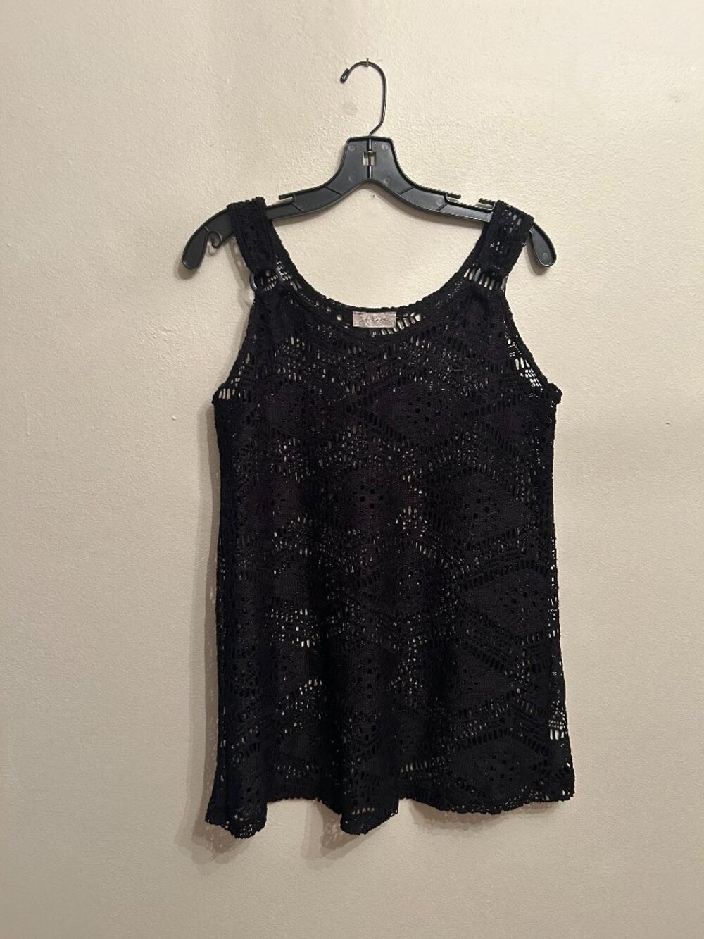 J Valdi Black Sheer Beach/Pool Cover Up Women's M
